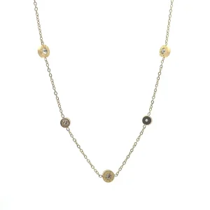 GARGANTILHA ALGARISMO ROMANO INOX GOLD 45cm + 5cm Ext