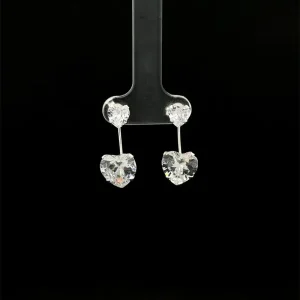 BRINCO PENDURICALHO CRISTAL CORACAO DE PRATA 6 e 11mm