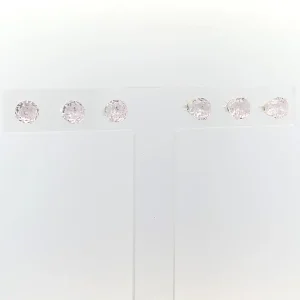 TRIO DE BRINCOS ZIRCONIA DE PRATA 5mm