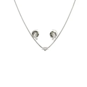 CONJUNTO CRISTAL MEIA LUA DE RODIO 40cm + 7cm Ext