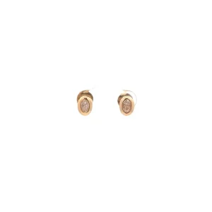 BRINCO OVAL CRISTAL FOLHEADO 6mm