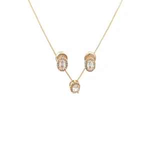 CONJUNTO CRISTAL OVAL FOLHEADO 45cm/6mm