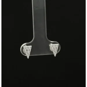 BRINCO TRIANGULO CRAVEJADO DE PRATA 5mm