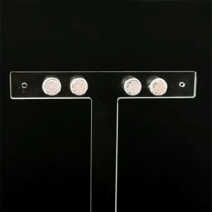 DUO DE BRINCOS ZIRCONIA DE PRATA 7mm