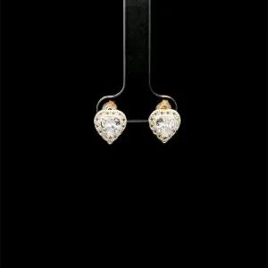 BRINCO CORACAO CRAVEJADO DE PRATA 10mm