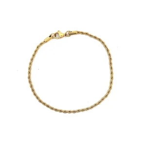 PULSEIRA CORDAO BAIANO INOX GOLD 17cm + 5cm Ext