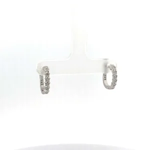 BRINCO ARGOLA CLICK C/ CRISTAIS DE PRATA C/ RODIO 13mm