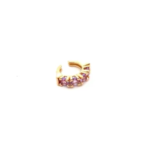 PIERCING FAKE CRISTAIS VIOLETA FOLHEADO 20mm