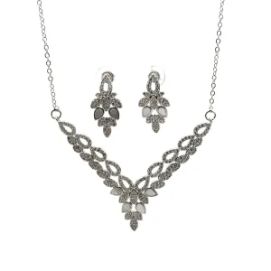 CONJUNTO CRAVEJADO E MADREPEROLA DE RODIO 45cm + 5cm Ext