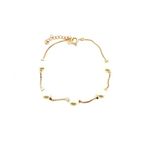 PULSEIRA PEROLAS FOLHEADO 17cm + 4cm Ext