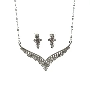 CONJUNTO CRAVEJADO E MADREPEROLA DE RODIO 45cm + 5cm Ext