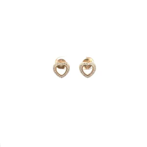 BRINCO CORACAO VAZADO C/ ZIRCONIAS FOLHEADO 10mm